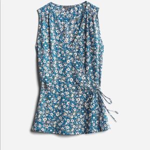 Floral surplice blouse